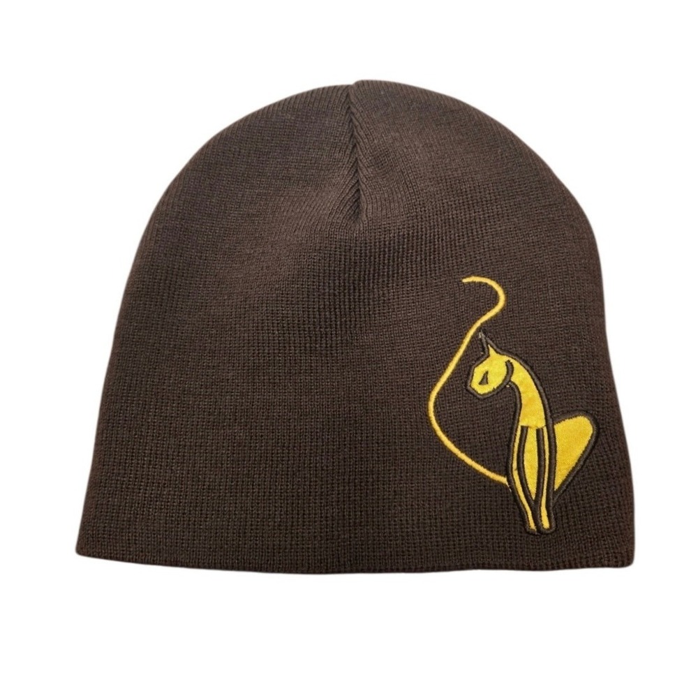Vintage Y2K Baby Phat Kimora Lee Simmons Embroidered Cat Logo Brown Beanie Hat